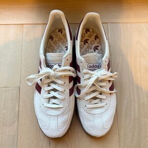 Adidas Handball Spezial White and Burgundy Shoes